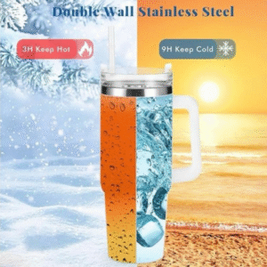 30 oz Double Wall Stainless Steel Tubler with straw