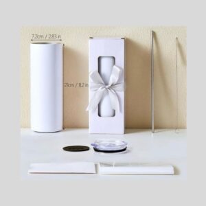 20 Oz Skinny Tumbler with stainless steel straw